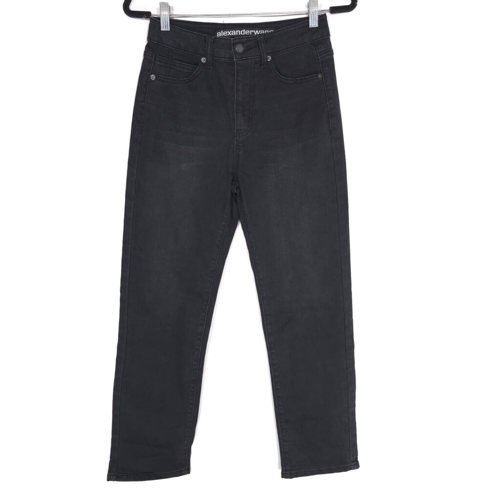 ALEXANDER WANG Jeans Bite High Rise Black Straight Leg Cotton USA Made Size 27